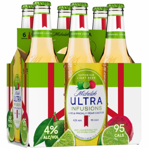 Michelob Ultra® Infusions Lime & Prickly Pear Cactus Light Beer Perspective: left