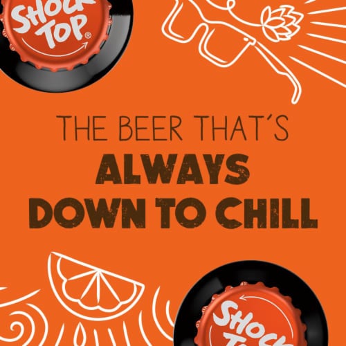 Shock Top Belgian White Wheat Beer Perspective: left
