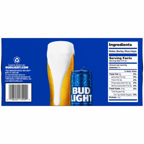 Bud Light Minis Lager Beer Perspective: left