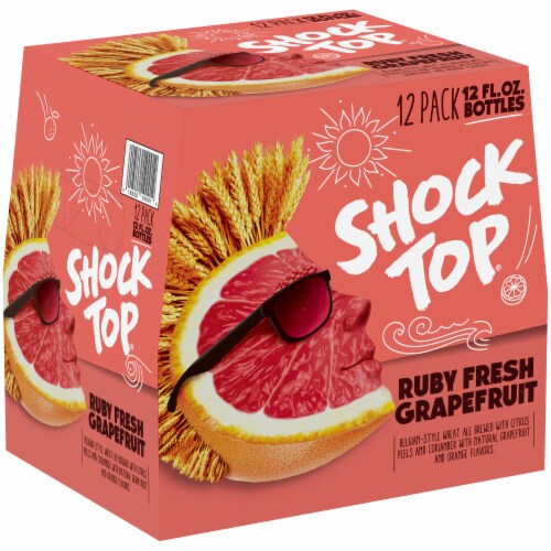 Shock Top Ruby Fresh Grapefruit Belgian-Style Wheat Ale Perspective: left