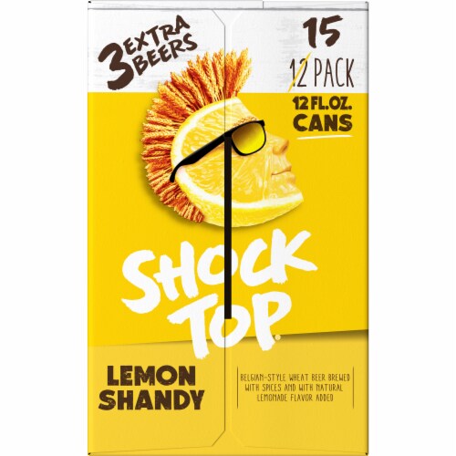Shock Top Lemon Shandy Beer Perspective: left
