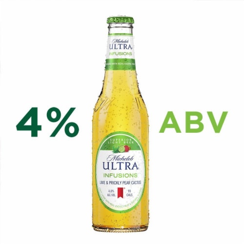 Michelob Ultra® Infusions Lime & Prickly Pear Cactus Light Beer Perspective: left