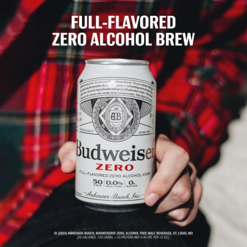 Budweiser Zero Alcohol Free American Lager Beer Perspective: left