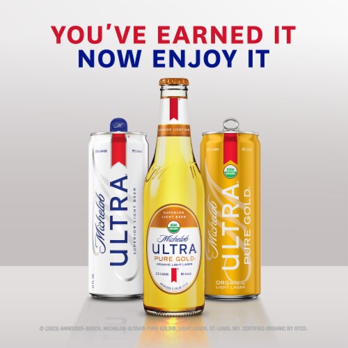 Michelob ULTRA Pure Gold Organic American Lager Beer Perspective: left
