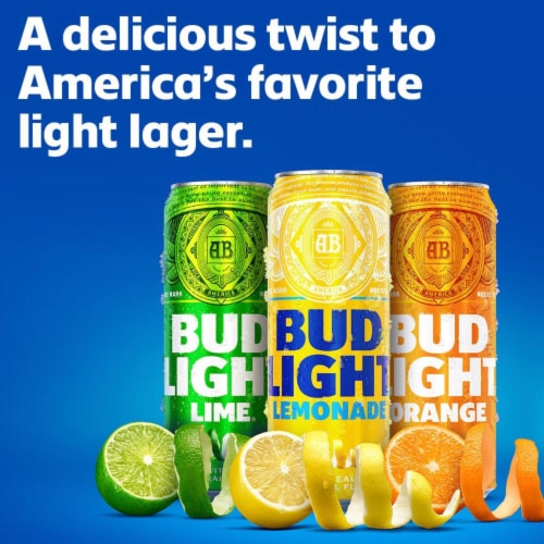 Bud Light Lemonade Orange Lime & Grapefruit Citrus Beer Variety Pack Perspective: left
