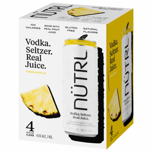 Nutrl Pineapple Vodka Seltzer Perspective: left
