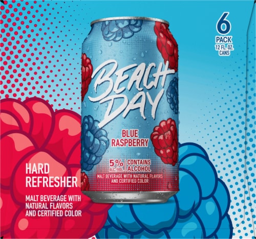 Beach Day Every Day Blue Raspberry Hard Seltzer Perspective: left