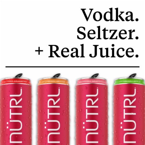 NUTRL Cranberry Variety Vodka Hard Seltzer Perspective: left