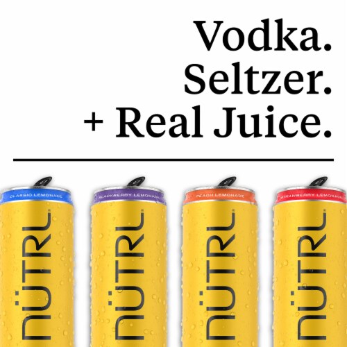 Nutrl Gluten Free Lemonade Vodka Seltzer Variety Pack Perspective: left
