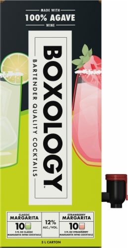 Boxology Classic Strawberry Margarita Wine Ready to Drink Cocktail Perspective: left