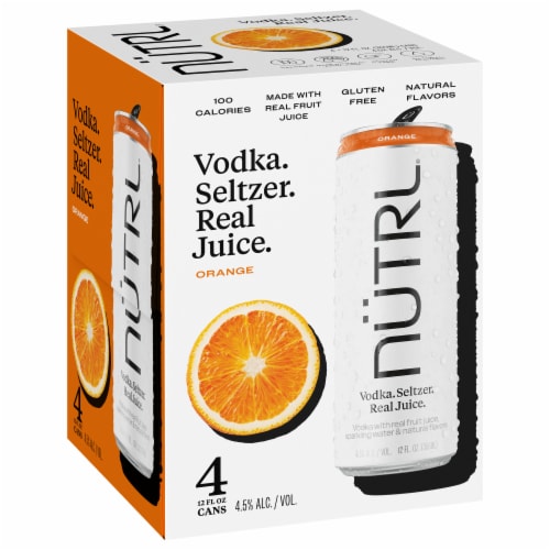 Nutrl Orange Vodka Seltzer Perspective: left