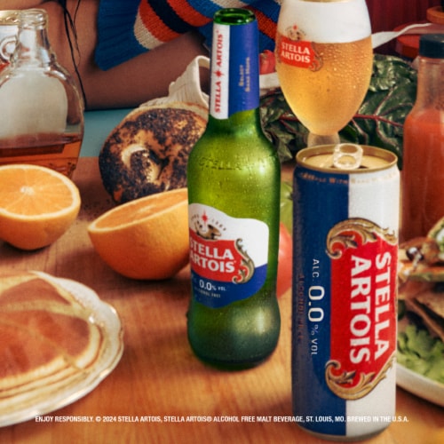 Stella Artois 0.0 Non-Alcoholic Lager Beer Perspective: left