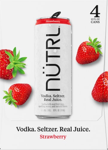 Nutrl® Vodka Seltzer Strawberry Perspective: left