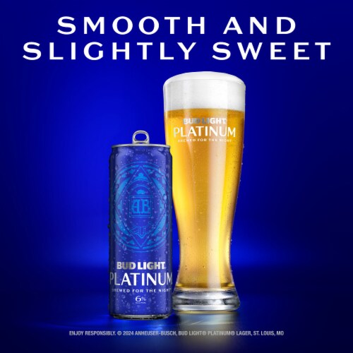 Bud Light Platinum American Lager Beer Perspective: left