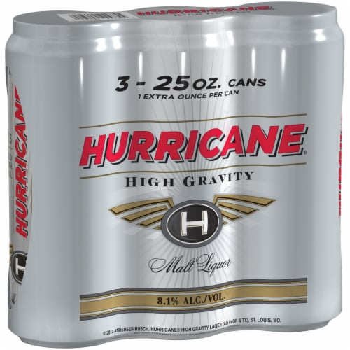 Hurricane High Gravity Malt Liquor Perspective: left