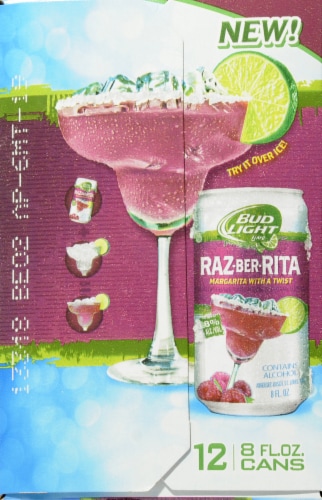 Bud Light Lime Raz-Ber-Rita Cans Perspective: left