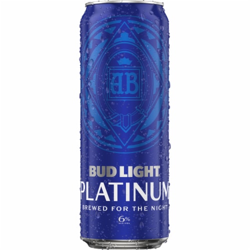 Bud Light Platinum Beer Single Can Perspective: left