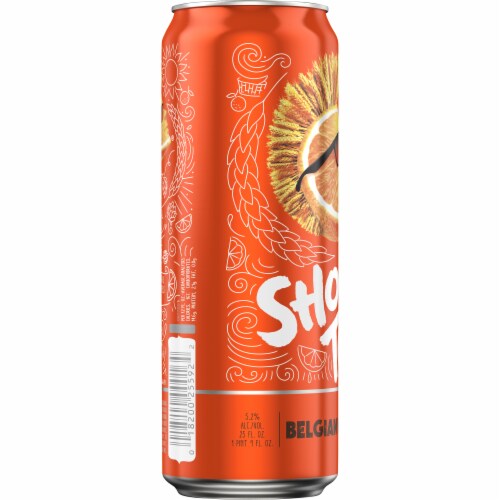 Shock Top Belgian White Ale Beer Perspective: left