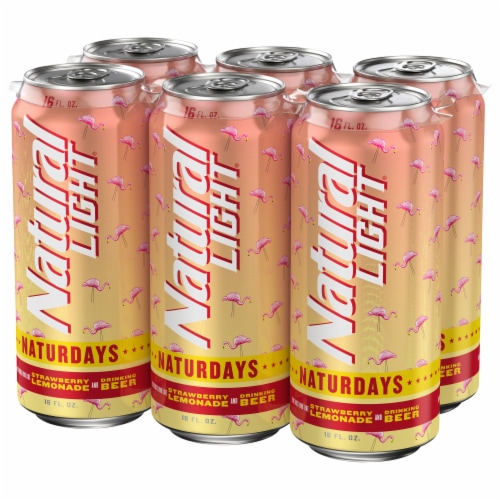 Natural Light Naturdays Strawberry Lemonade Beer Perspective: left