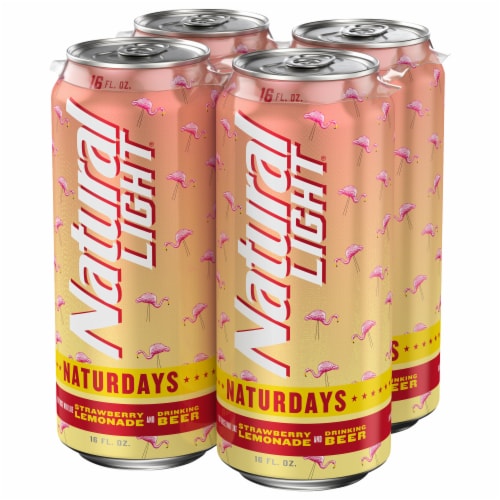 Natural Light Naturdays Strawberry Lemonade Beer Perspective: left