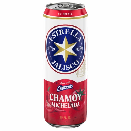 Estrella Jalisco Tropical Chamoy Michelada Beer Single Can Perspective: left