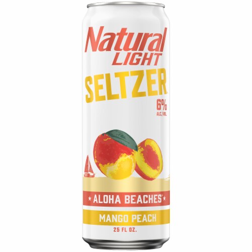 Natural Light Aloha Beaches Mango Hard Seltzer Single Can Perspective: left