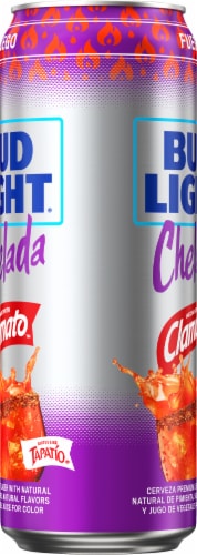Bud Light Chelada Fuego Lager Beer Perspective: left