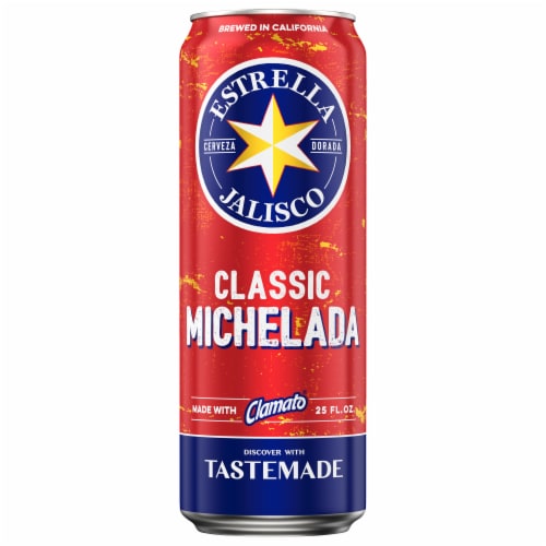 Estrella Jalisco Classic Import Chelada Beer Perspective: left