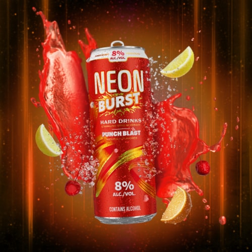 Neon Burst Punch Blast Flavored Hard Beverage Single Can Perspective: left
