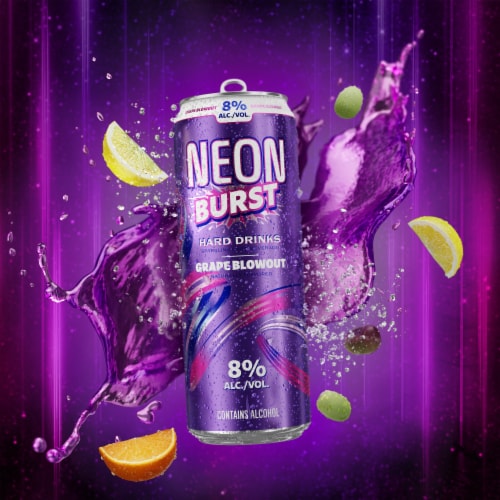 Neon Burst Grape Blowout Hard Drinks Single Can Perspective: left