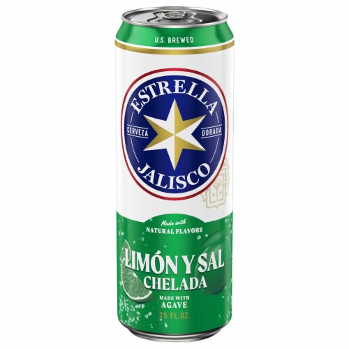 Estrella Jalisco Limon y Sal Import Chelada Beer Perspective: left