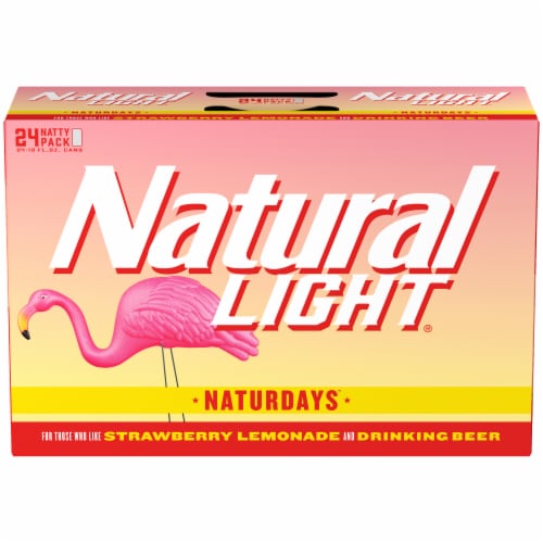 Natural Light Naturdays Strawberry Lemonade Beer Perspective: left