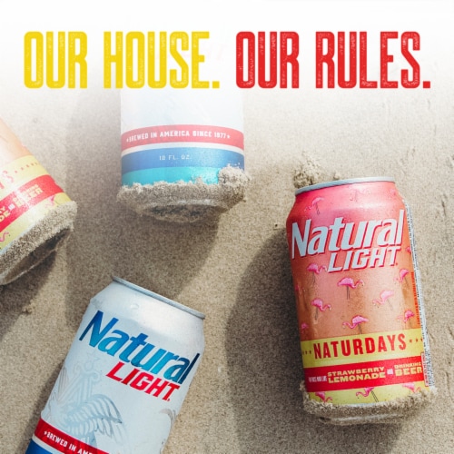 Natural Light Naturdays Strawberry Lemonade Beer Perspective: left