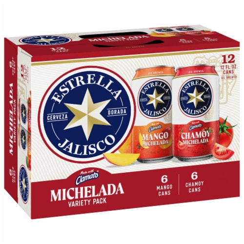 Estrella Jalisco Classic Mango & Tropical Chamoy Michelada Variety Pack Perspective: left