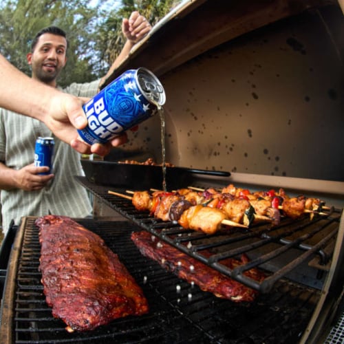 Bud Light American Light Lager Beer Perspective: left