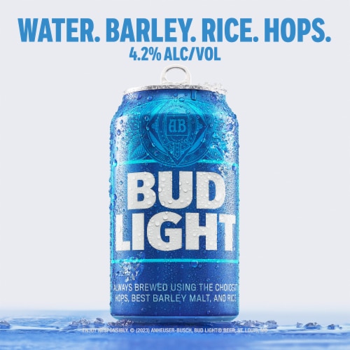Bud Light American Light Lager Beer Perspective: left