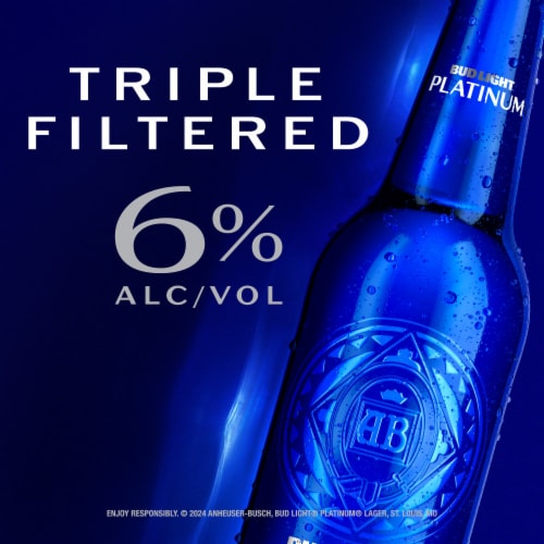 Bud Light Platinum American Lager Beer Perspective: left