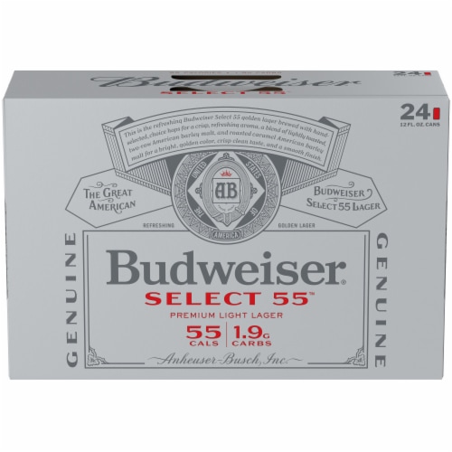 Budweiser Select 55 American Light Lager Beer Perspective: left