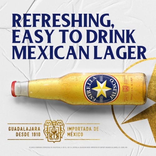 Estrella Jalisco Import American Lager Beer Perspective: left