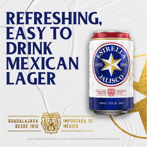 Estrella Jalisco Import American Lager Beer Perspective: left