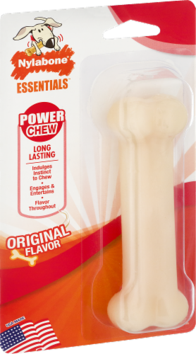 Nylabone Original Flavor Power Chew Durable Dog Toy, Medium/Wolf - Up To 35 Lb. Perspective: left
