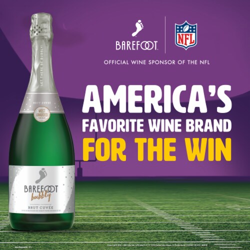 Barefoot® Bubbly Brut Cuvee Champagne Sparkling White Wine Perspective: left