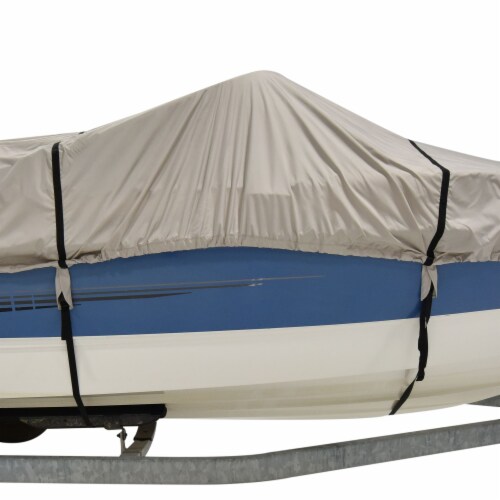 Budge Sportsman 300 Denier V-Hull Fishing Boat Cover - Gray Perspective: left