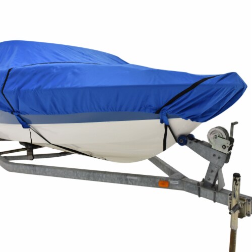 Budge Sportsman 600 Denier V-Hull Fishing Boat Cover - Blue Perspective: left