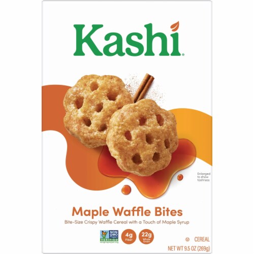 Kashi Maple Waffle Bites Cereal Perspective: left