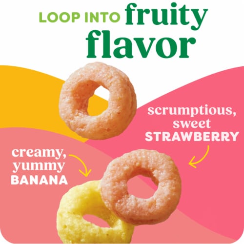 Kashi Strawberry Banana Smoothie Loops Cereal Perspective: left