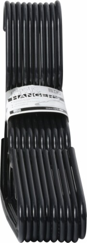 Merrick Black Plastic Tubular Hangers Perspective: left