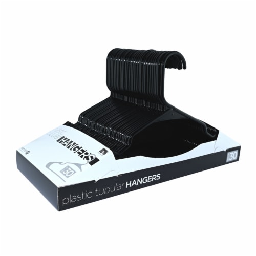 Merrick Medium Plastic Tubular Hangers - Black Perspective: left