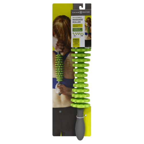 Gaiam Deep Tissue Massage Roller - Gray/Green Perspective: left