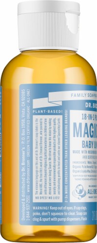 Dr. Bronner's Magic Soaps 18-in-1 Unscented Baby-Mild Pure-Castile Liquid Soap Perspective: left